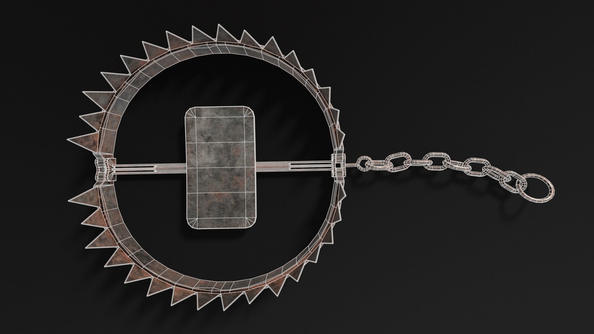 Chained Bear Trap Low-poly 3D model_15