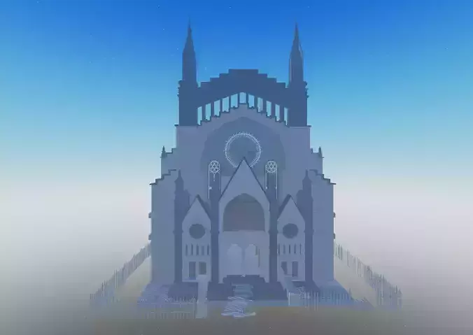 Roblox Map Relic Church Bridge Low-poly 3D model
