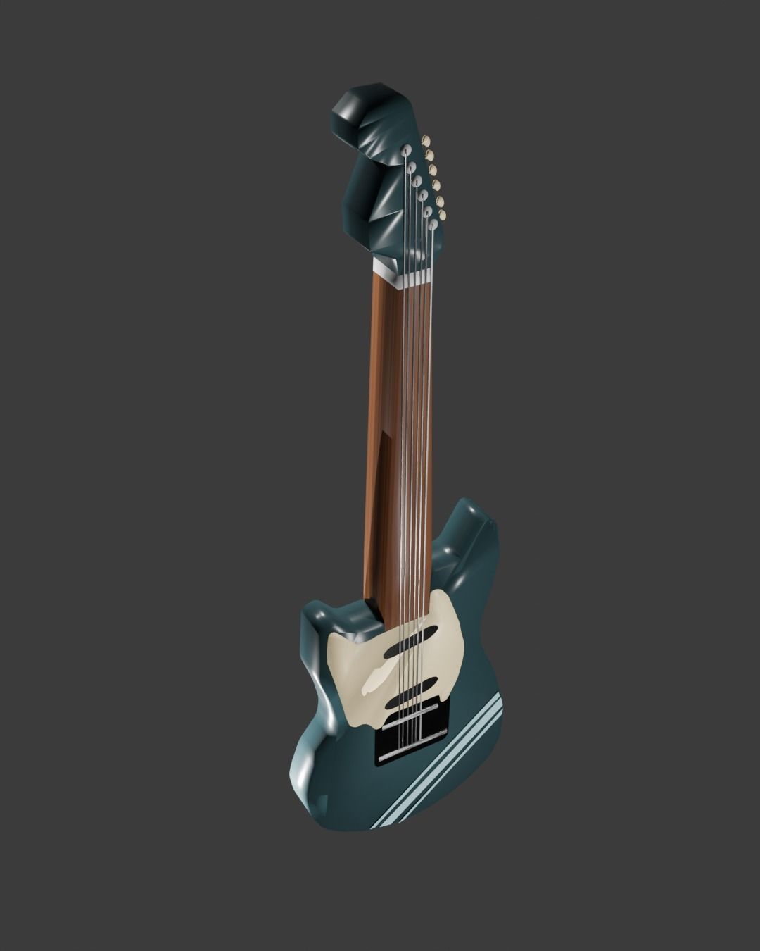 Fender Mustang 1969 Low-poly 3D model_1