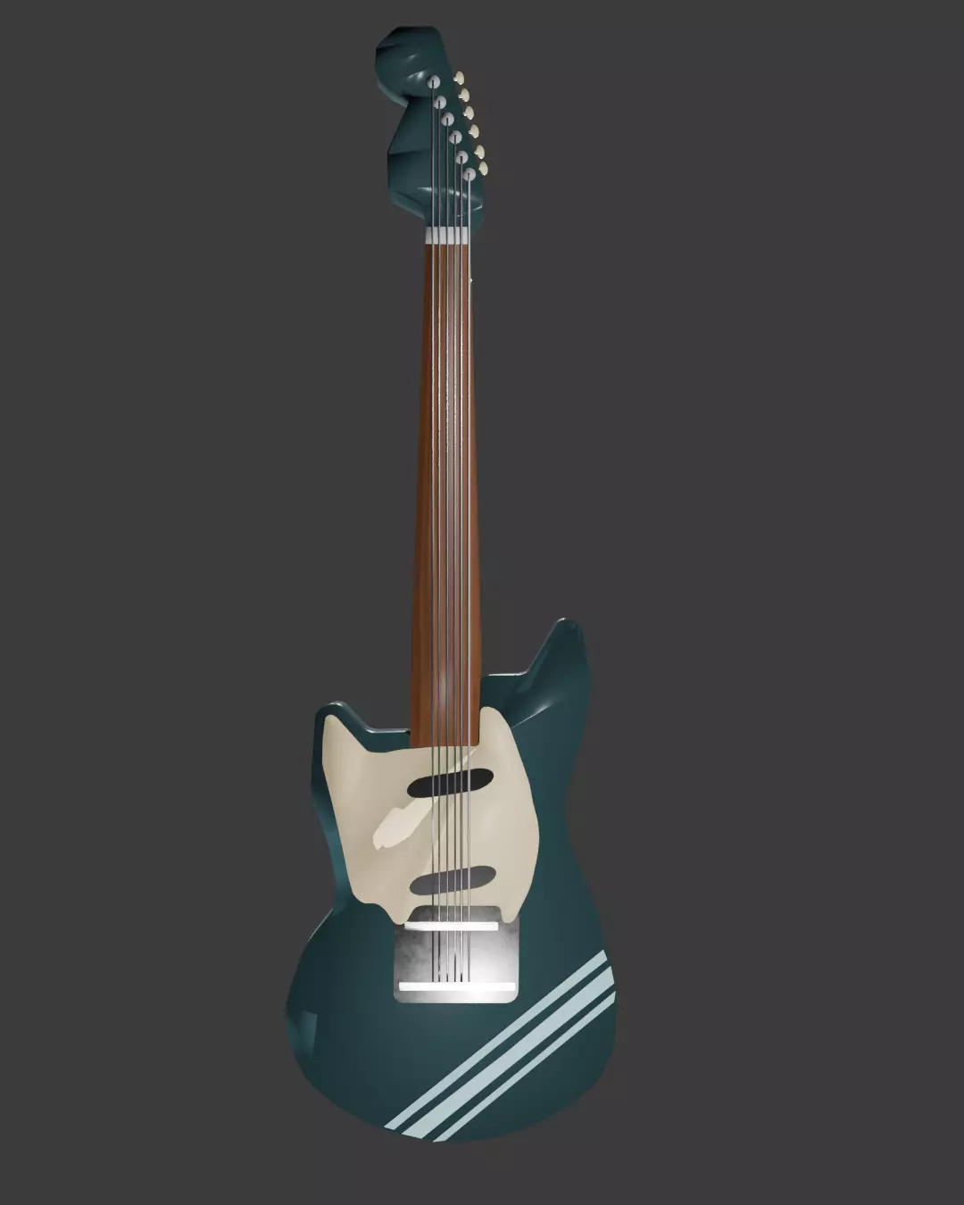 Fender Mustang 1969 Low-poly 3D model_0