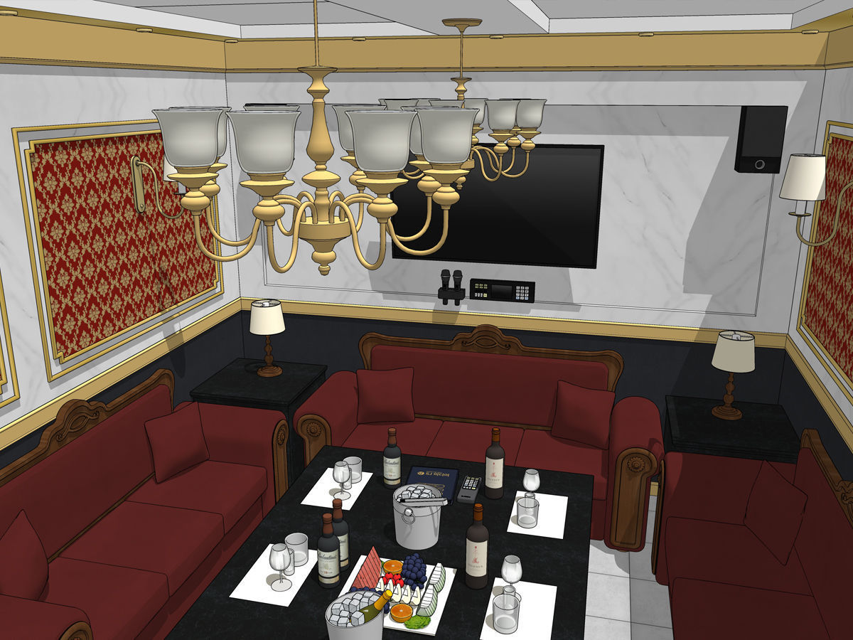 high-quality hostess bar Karaoke room 3D model_3