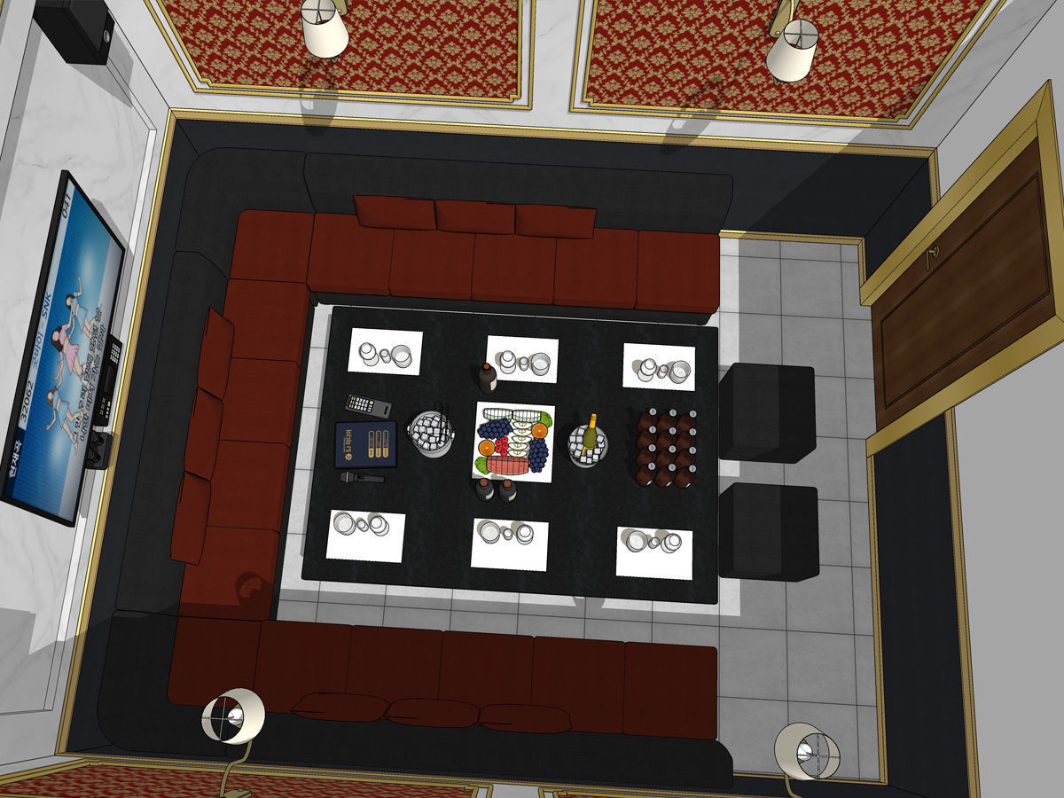 high-quality hostess bar Karaoke room 3D model_5