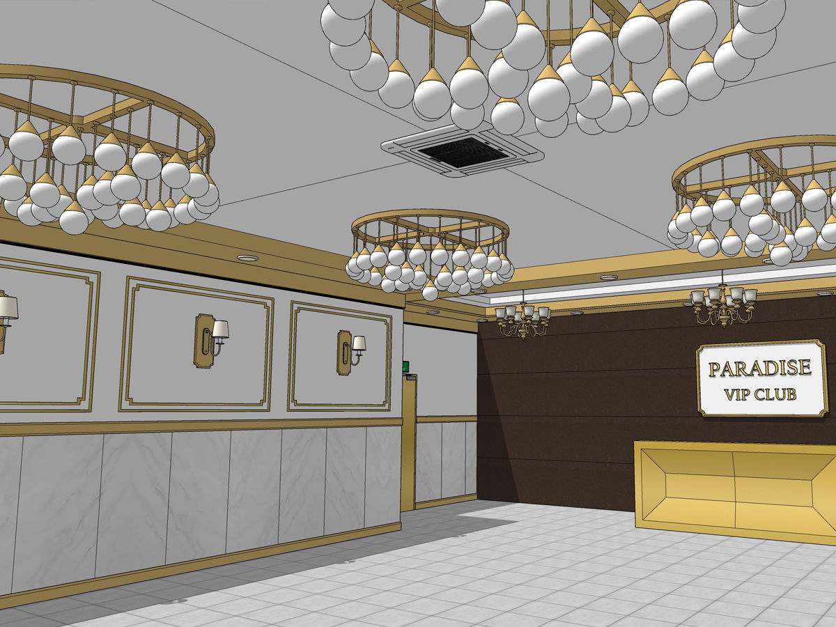 high-quality hostess bar Karaoke room 3D model_6