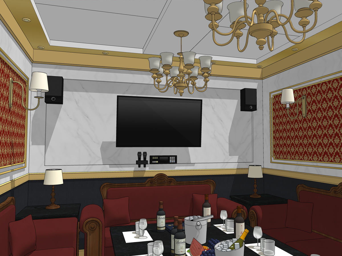 high-quality hostess bar Karaoke room 3D model_4