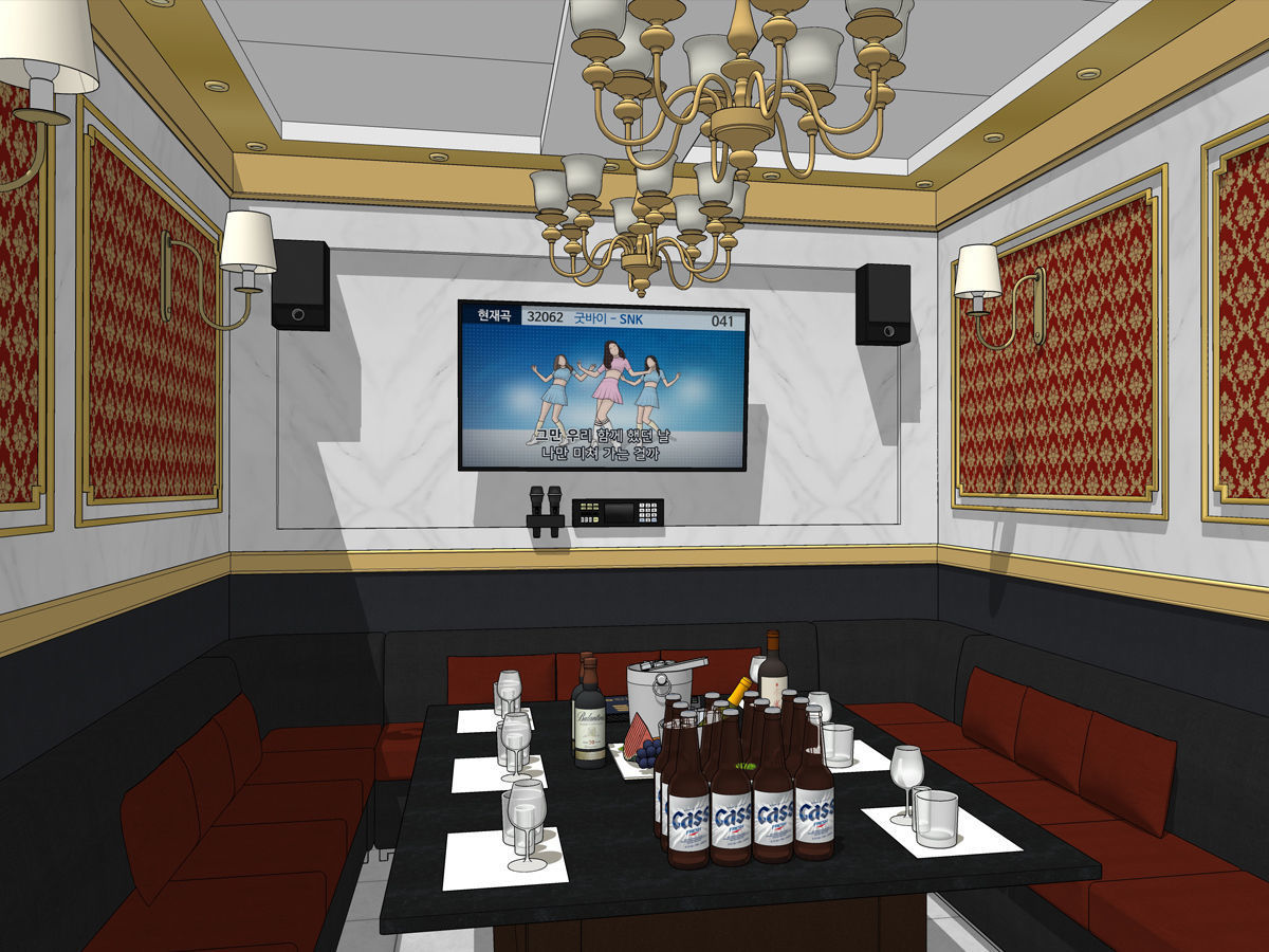 high-quality hostess bar Karaoke room 3D model_1
