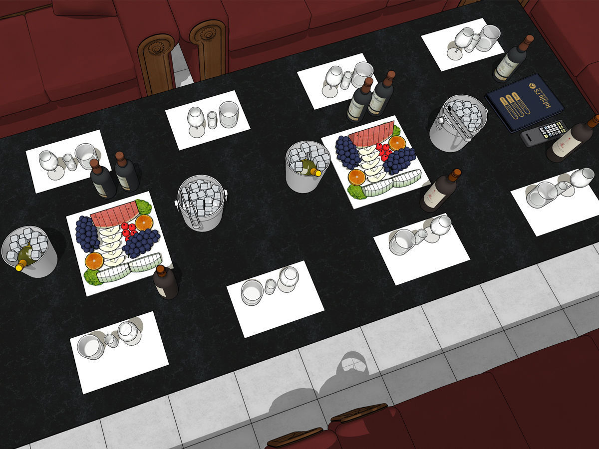 high-quality hostess bar Karaoke room 3D model_2