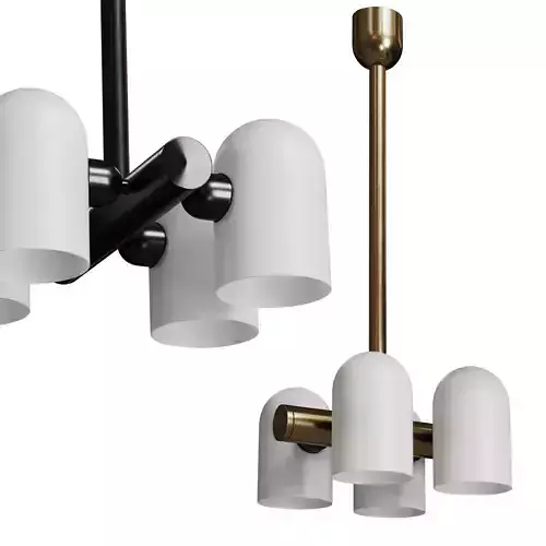 Odyssey Brass Chandelier by Worm pendant light Low-poly 3D model