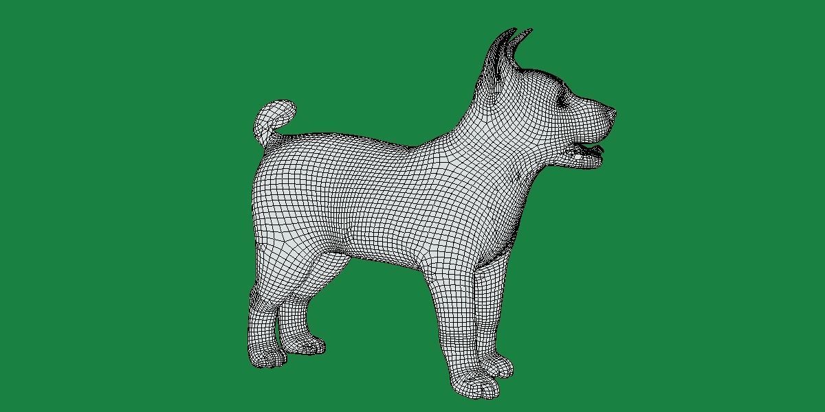 Basenji Puppy Dog Low-poly 3D model_6