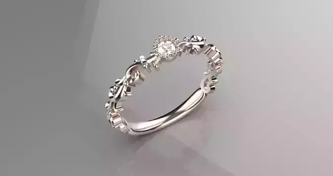 jewelry tree branch vine stem luxury diamond gold ring 3d model