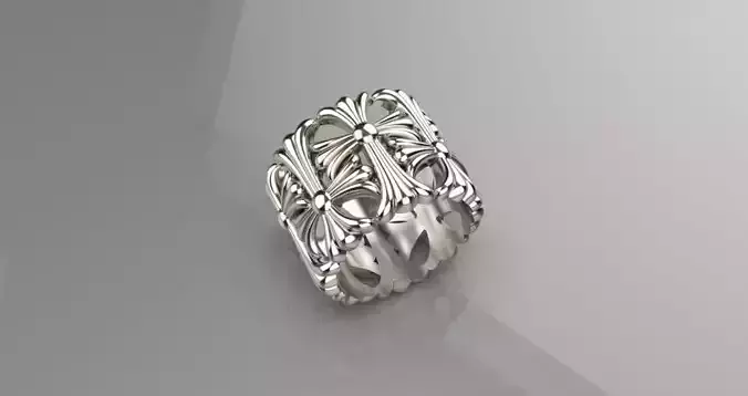 jewelry The Cross ring gold big size 3d model