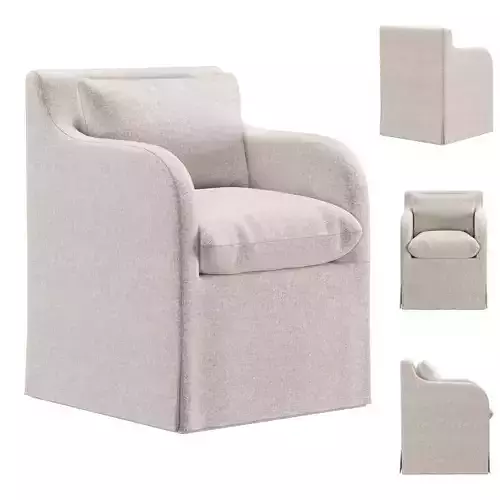 Belmar Ivory Upholstered Dining Arm Chair