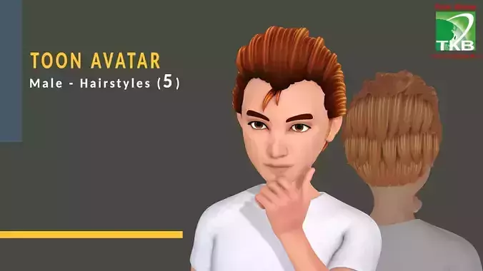 Toon Hairstyles5 - Male Low-poly 3D model