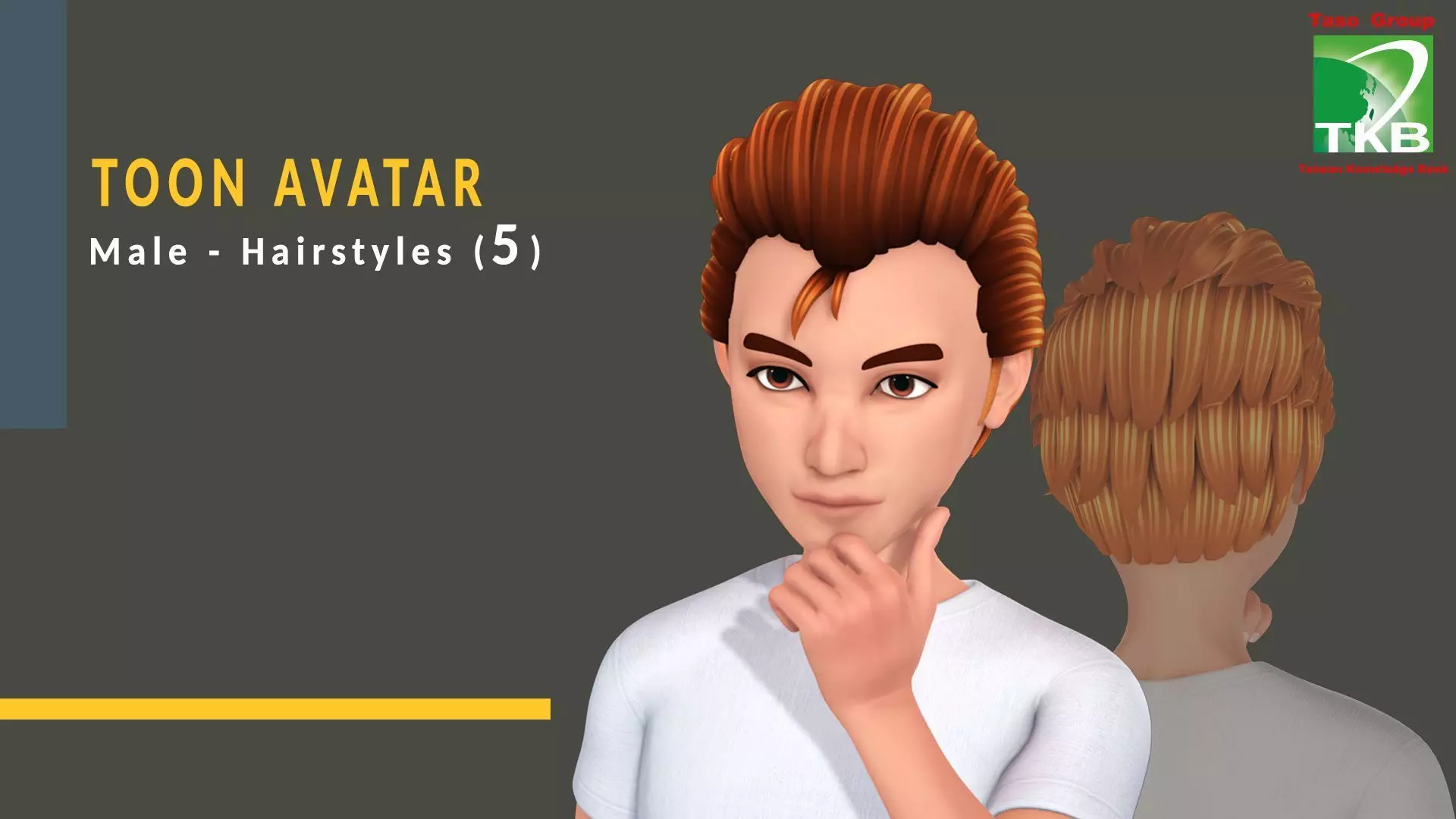 Toon Hairstyles5 - Male Low-poly 3D model_0