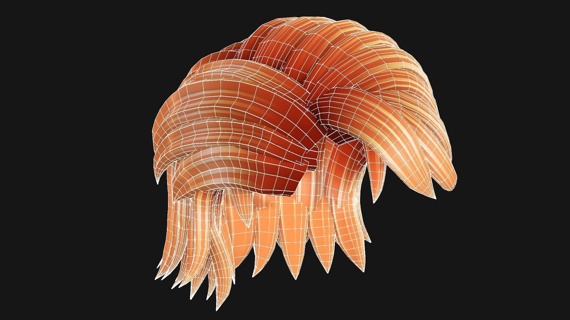 Toon Hairstyles4 - Male Low-poly 3D model_2