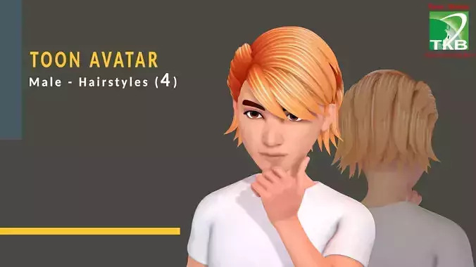 Toon Hairstyles4 - Male Low-poly 3D model