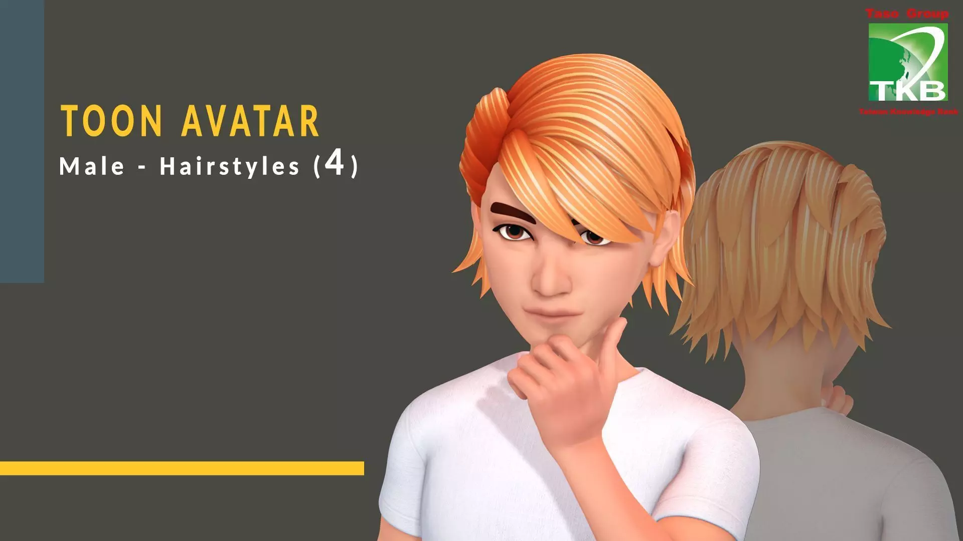 Toon Hairstyles4 - Male Low-poly 3D model_0