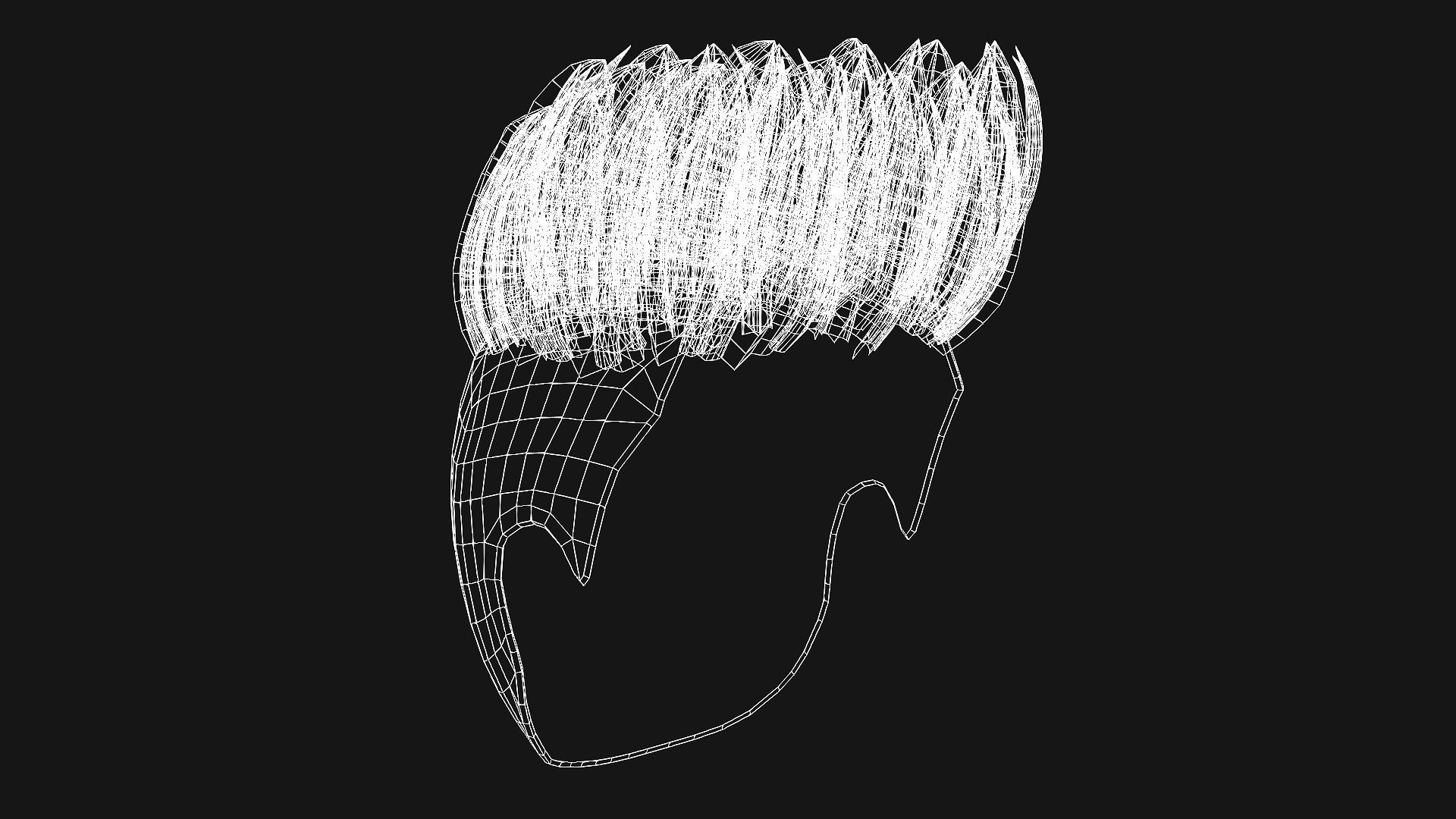 Toon Hairstyles3 - Male Low-poly 3D model_3