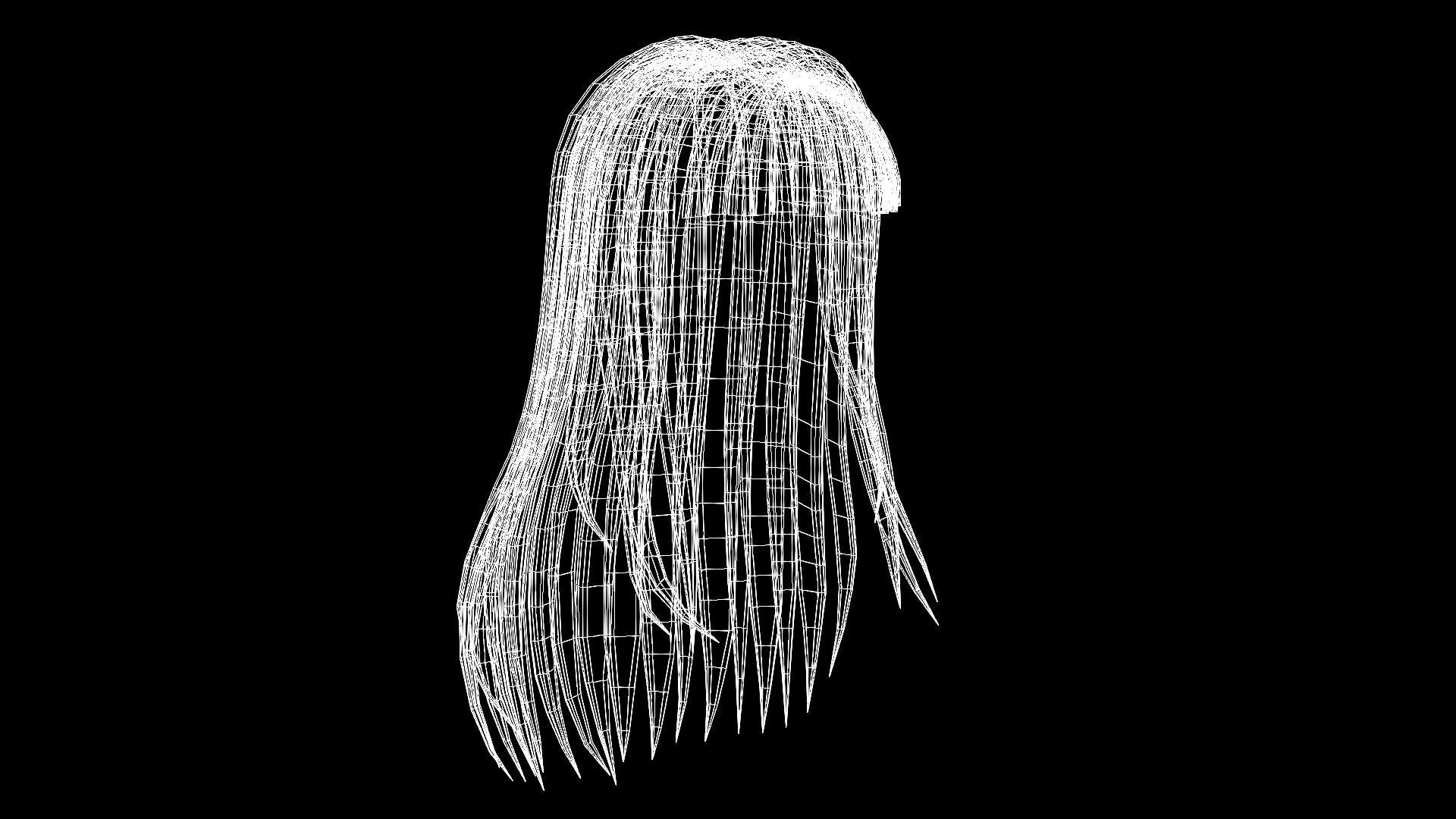 Toon Hairstyles5 - Female Low-poly 3D model_3