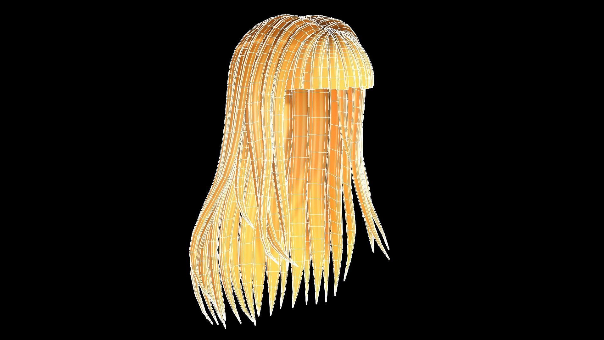 Toon Hairstyles5 - Female Low-poly 3D model_2