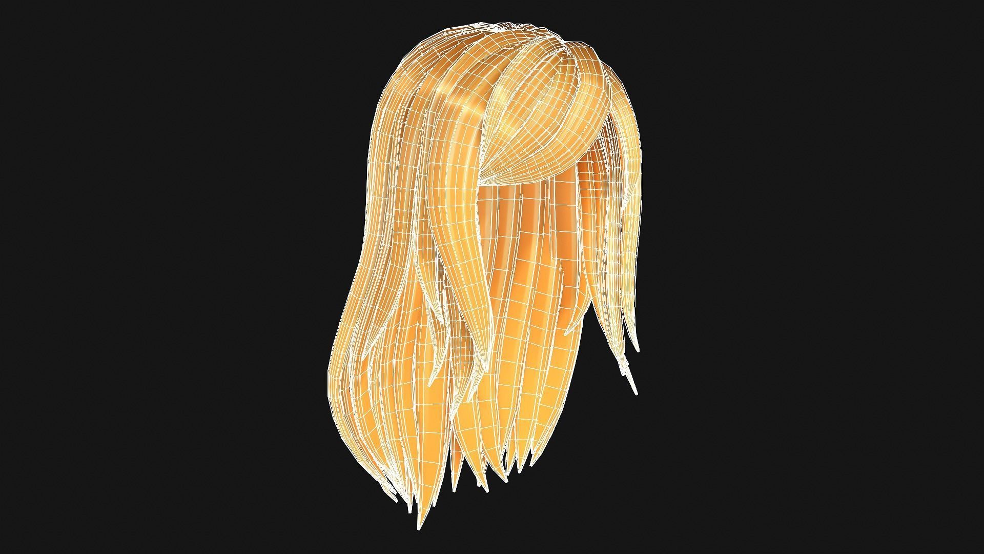 Toon Hairstyles4 - Female Low-poly 3D model_2