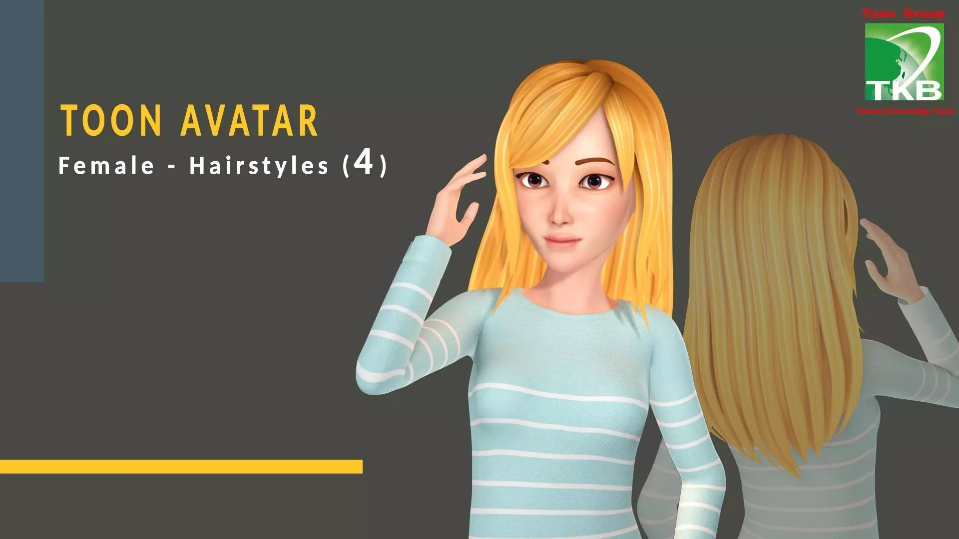 Toon Hairstyles4 - Female Low-poly 3D model_0