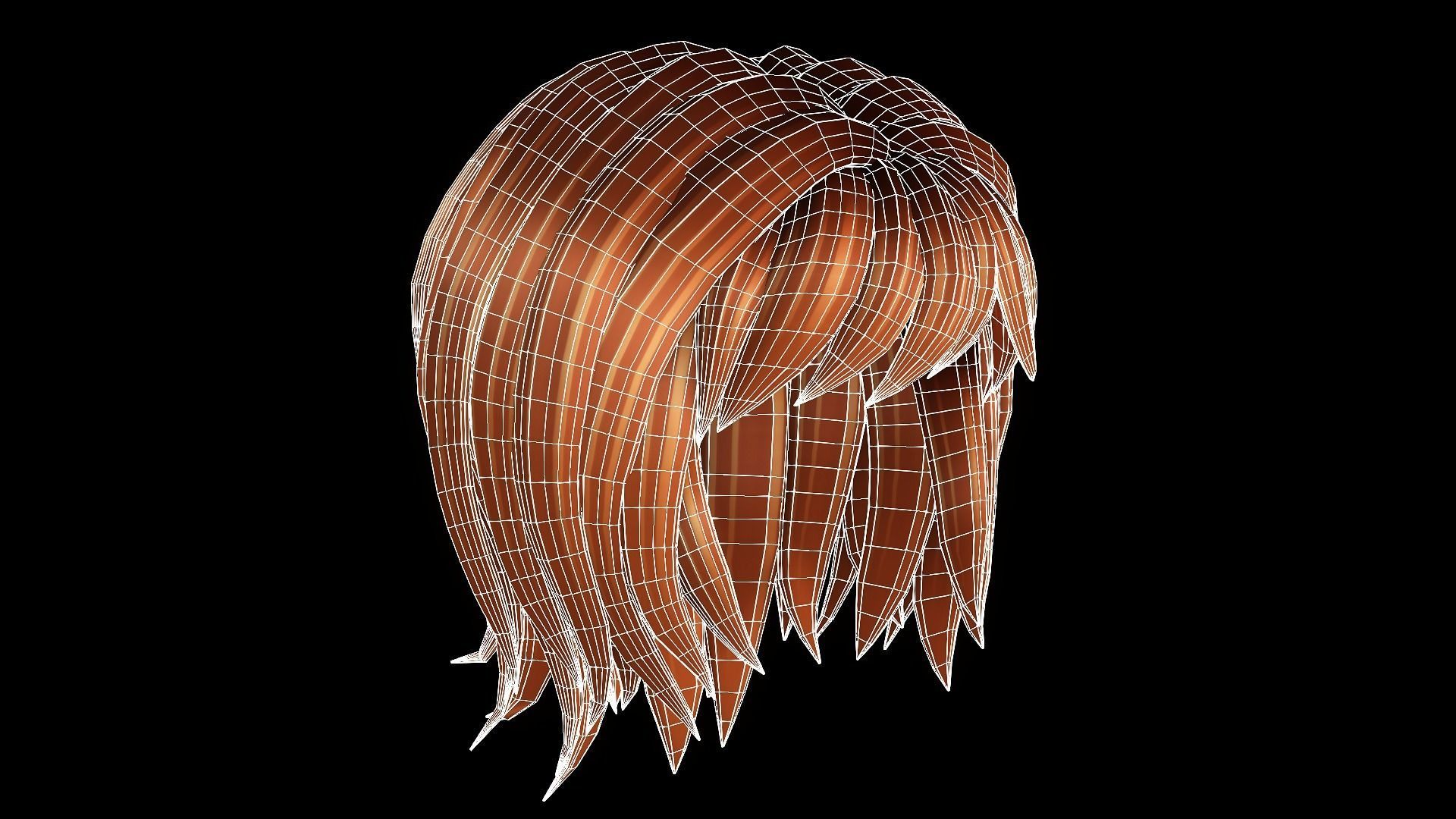 Toon Hairstyles3 - Female Low-poly 3D model_2