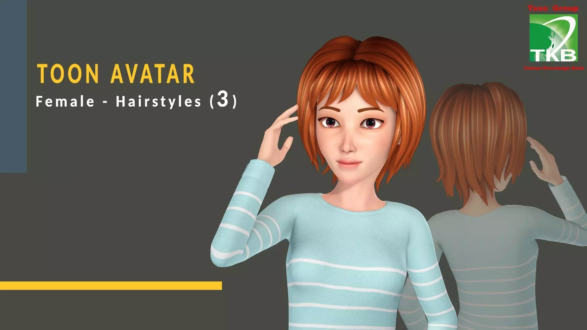 Toon Hairstyles3 - Female Low-poly 3D model_0