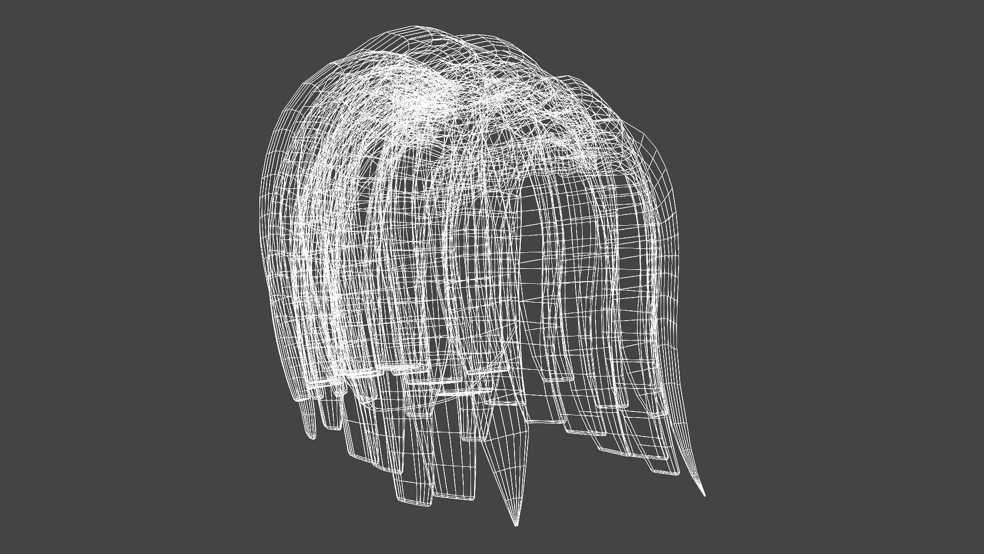 Toon Hairstyles2 - Female Low-poly 3D model_3