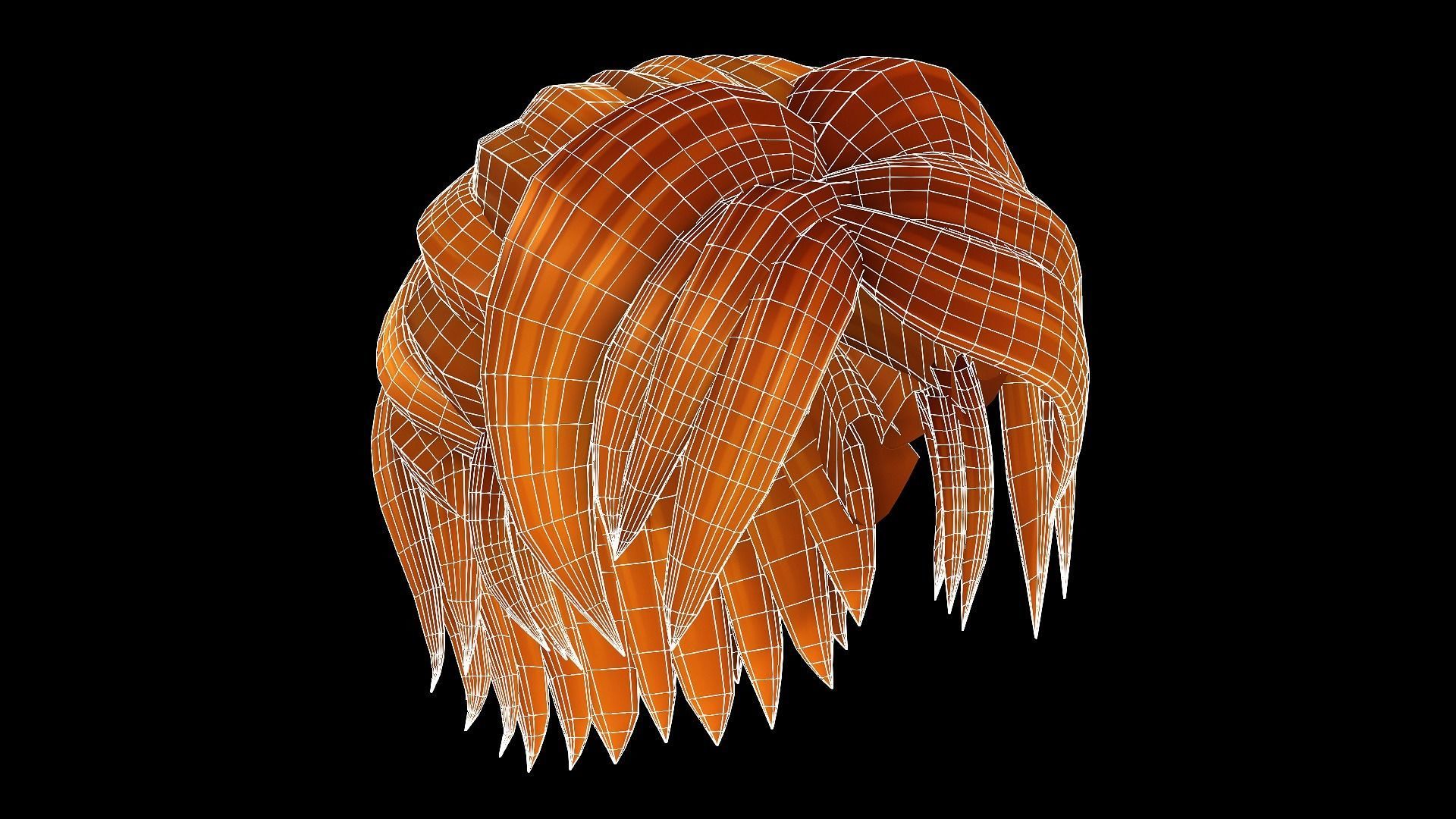 Toon Hairstyles1 - Female Low-poly 3D model_2