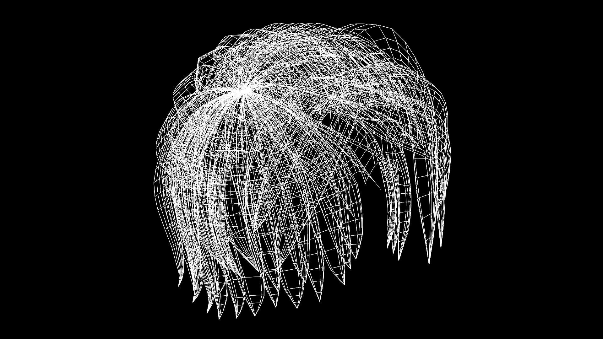 Toon Hairstyles1 - Female Low-poly 3D model_3