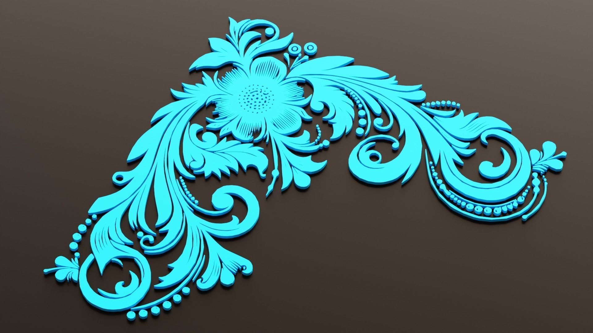 Floral Flourish Bundle 10 Corner Curve Beauties  Low-poly 3D model_1