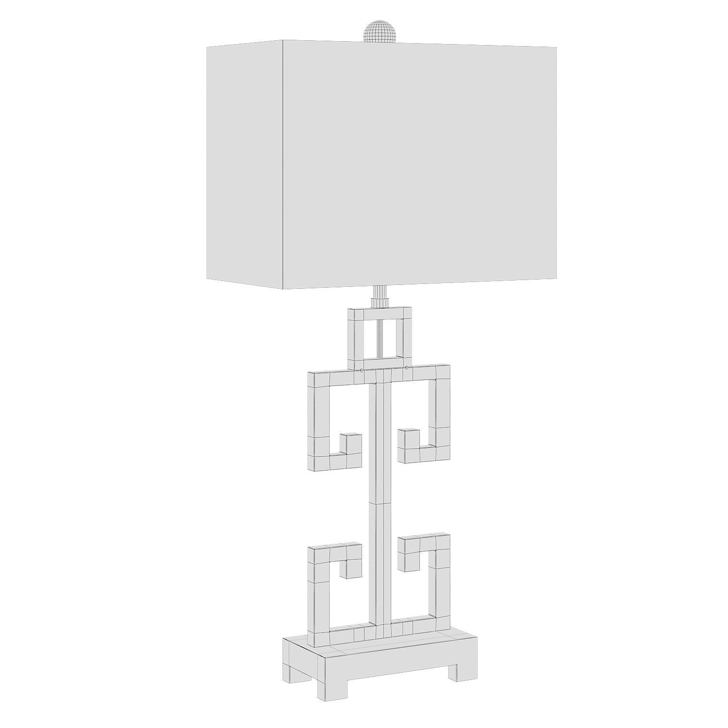 Greek key table lamp 3D model_7