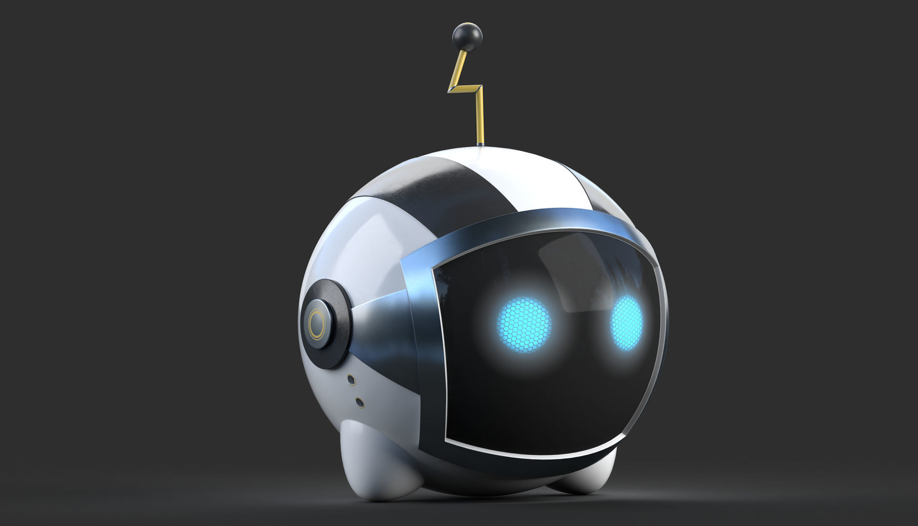 Character Cartoon Ball Robot 3D model_8