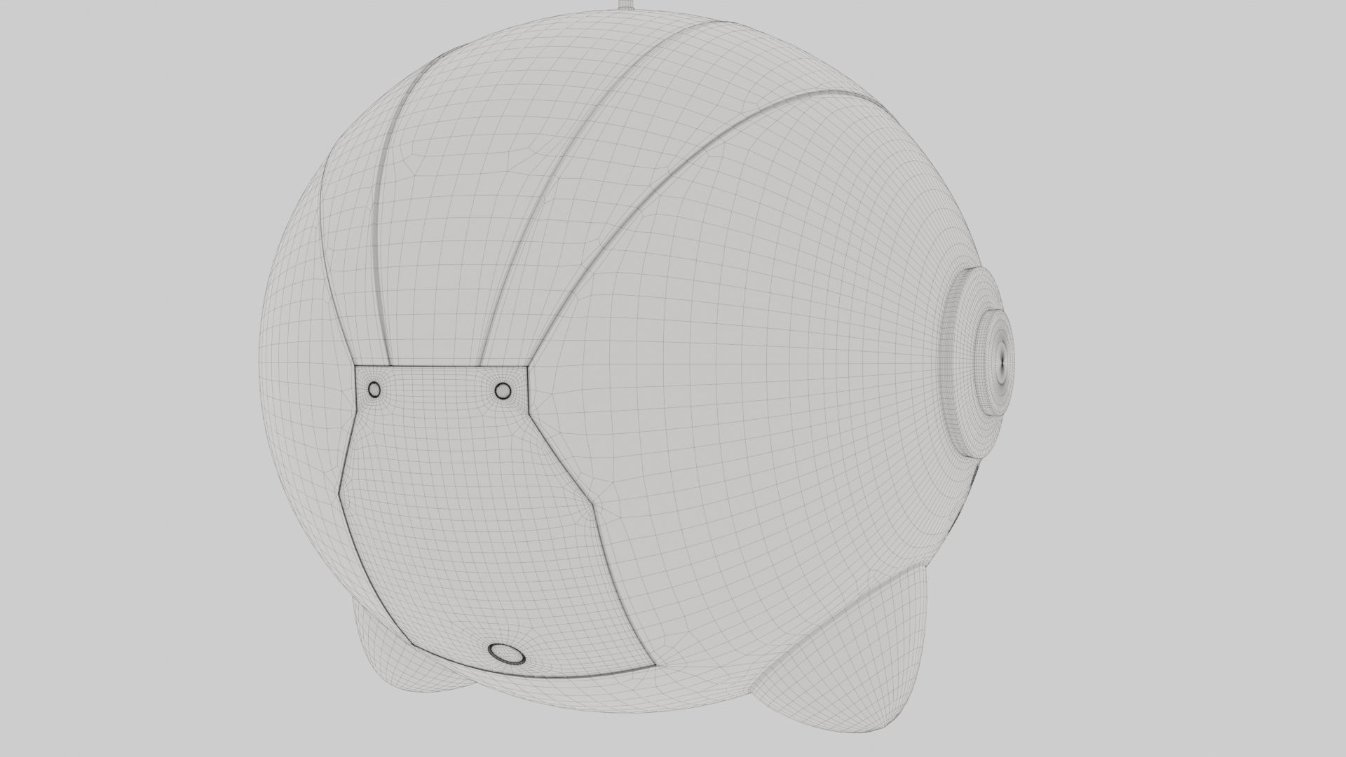 Character Cartoon Ball Robot 3D model_9