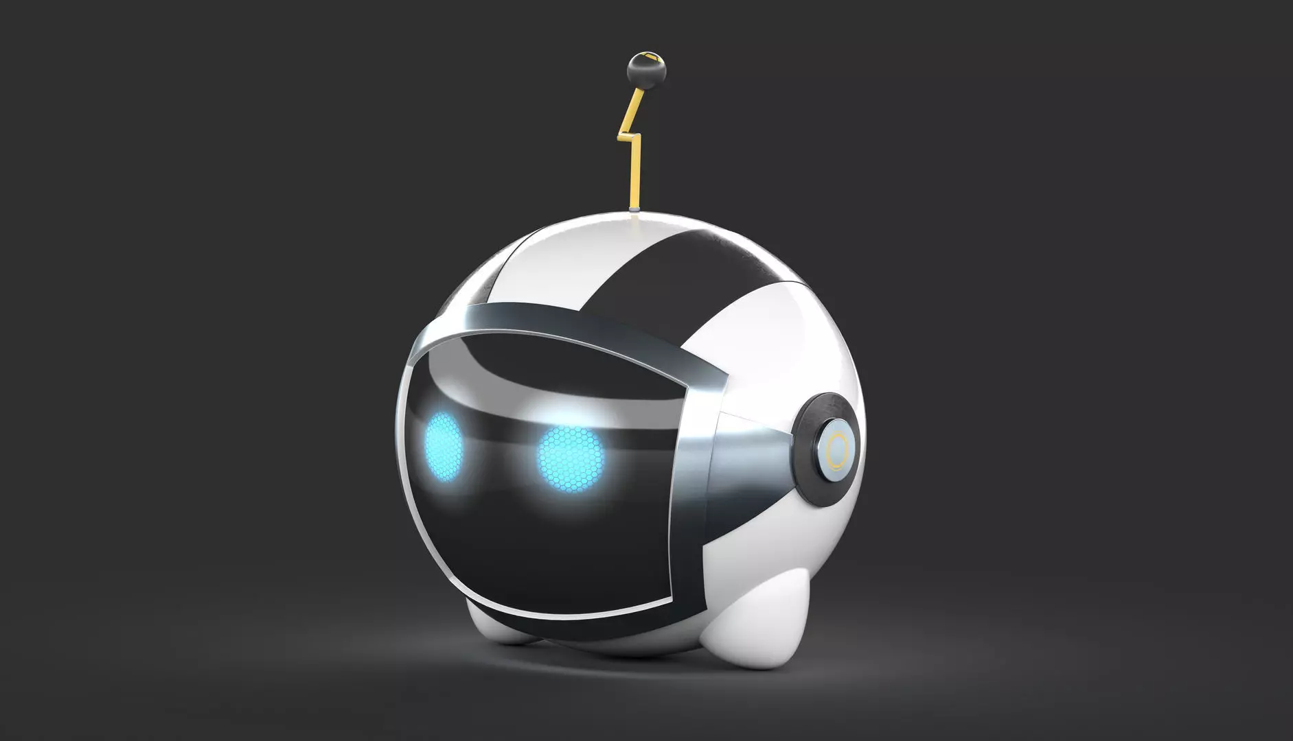 Character Cartoon Ball Robot 3D model_0