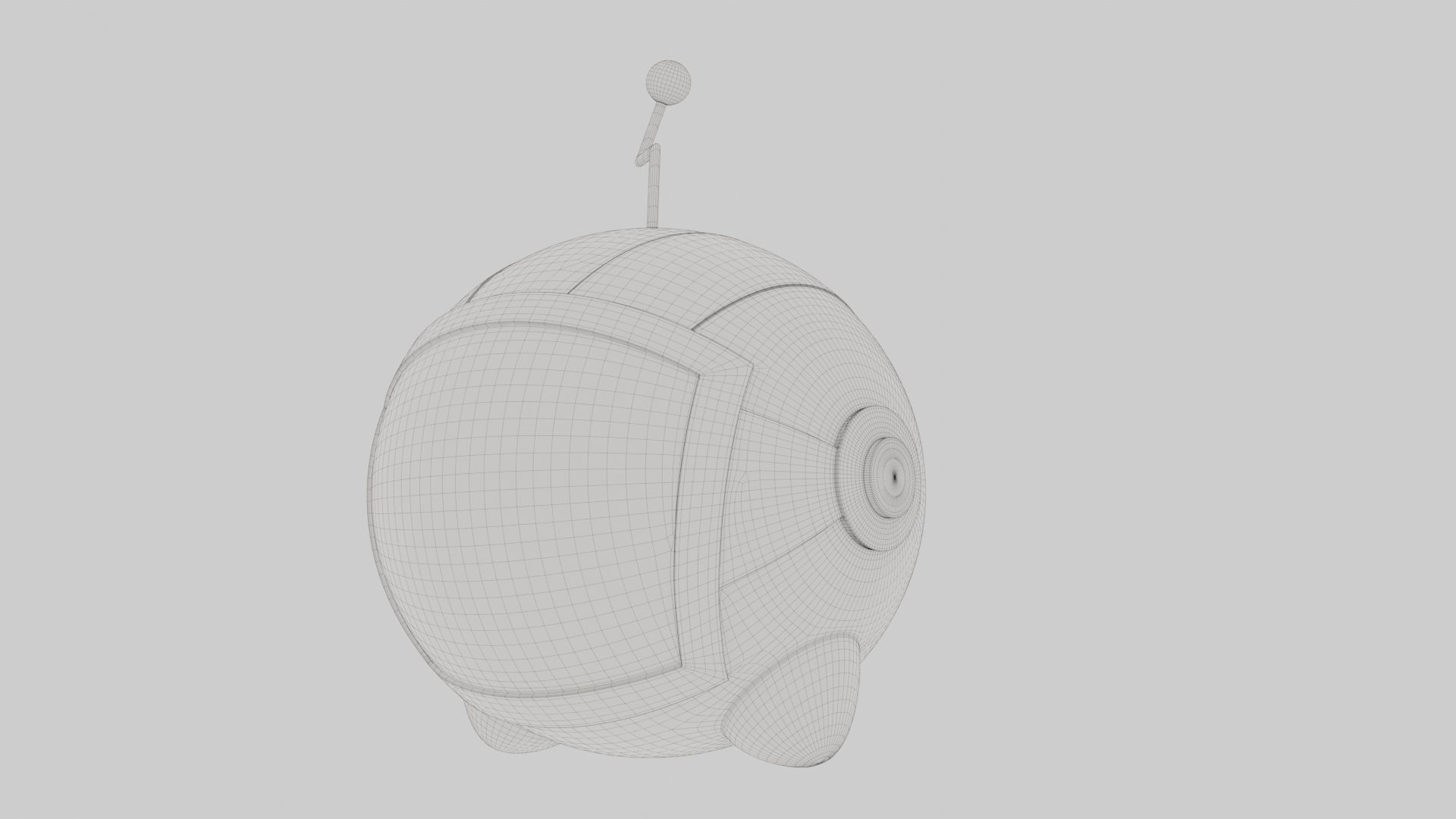 Character Cartoon Ball Robot 3D model_13