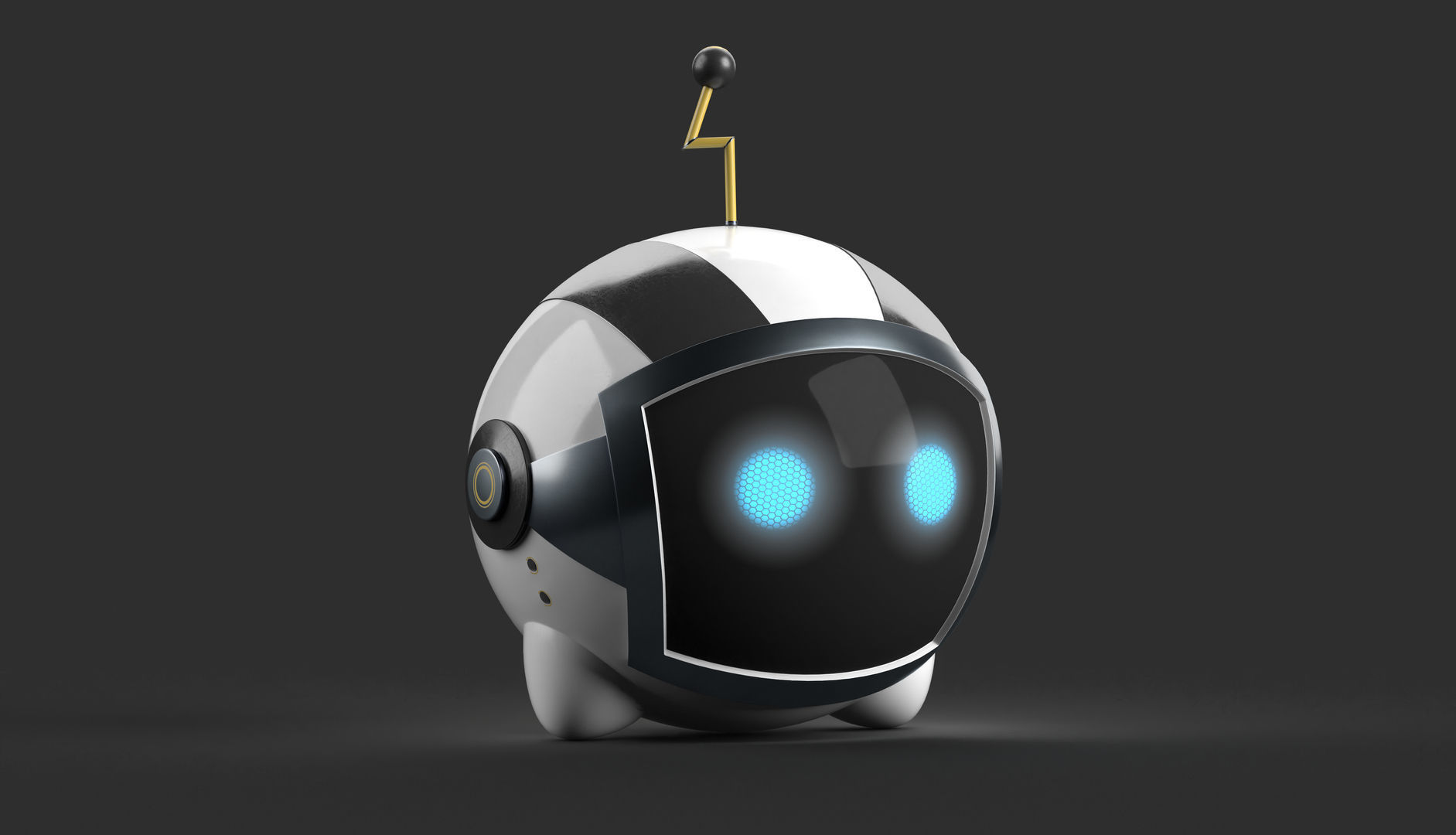 Character Cartoon Ball Robot 3D model_1