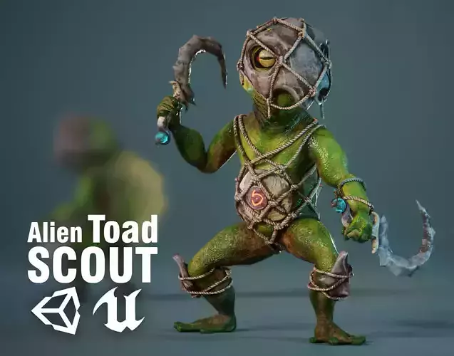 Alien Toad Scout - Game Ready Low-poly 3D model