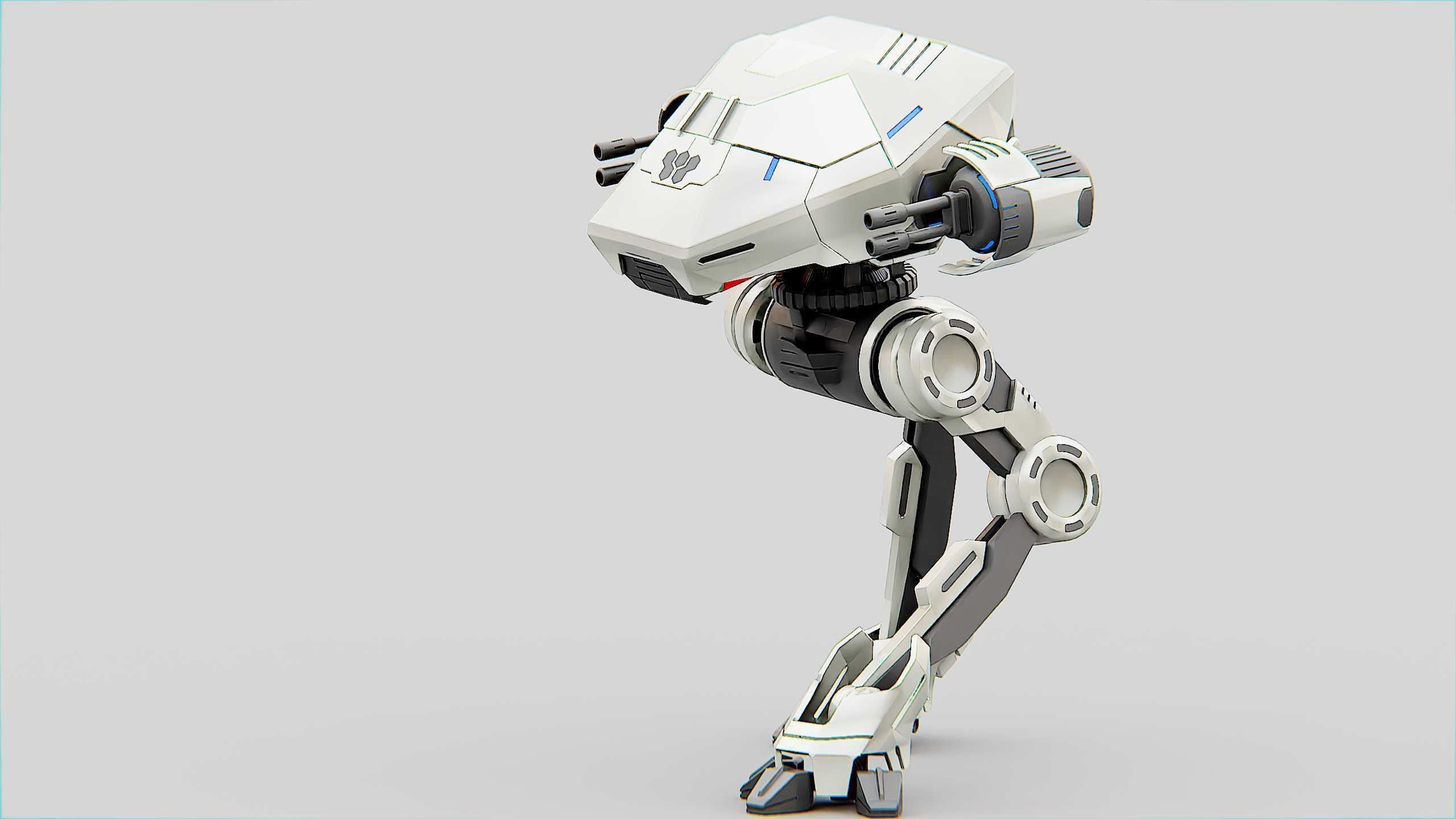 COMBAT DROID S-50 Rigged for Unreal Engine - Unity - MIXAMO  3D model_4