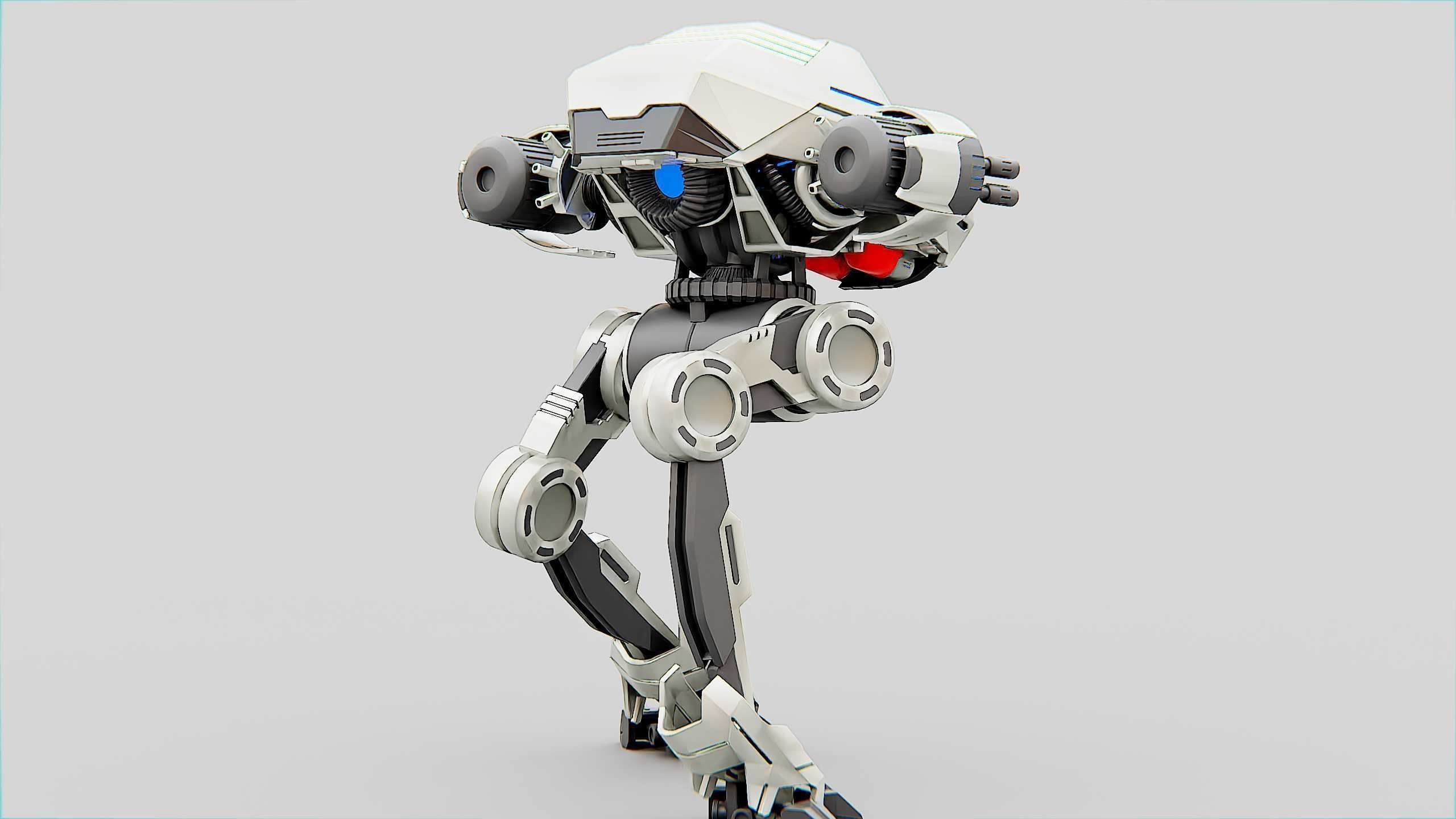 COMBAT DROID S-50 Rigged for Unreal Engine - Unity - MIXAMO  3D model_15
