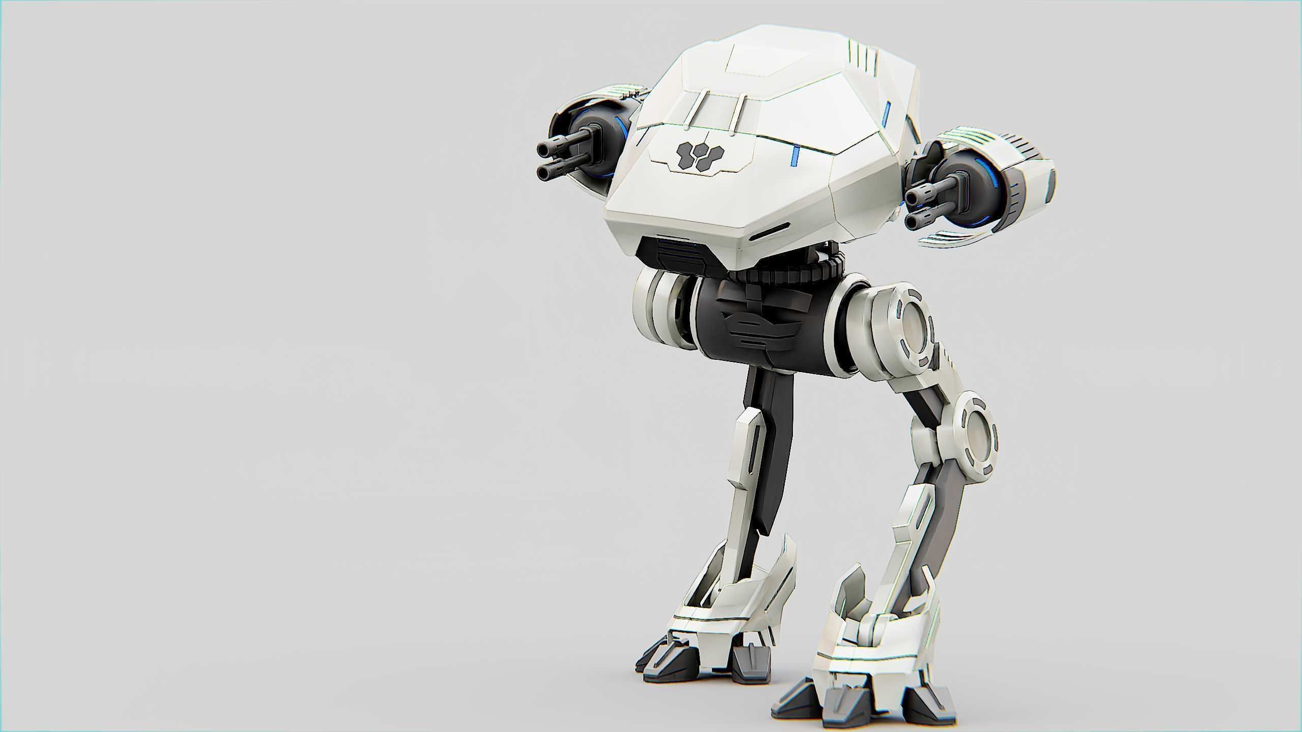COMBAT DROID S-50 Rigged for Unreal Engine - Unity - MIXAMO  3D model_2