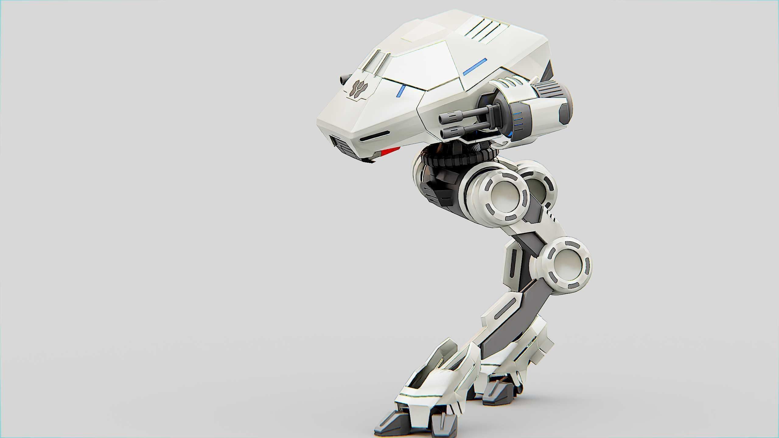COMBAT DROID S-50 Rigged for Unreal Engine - Unity - MIXAMO  3D model_5