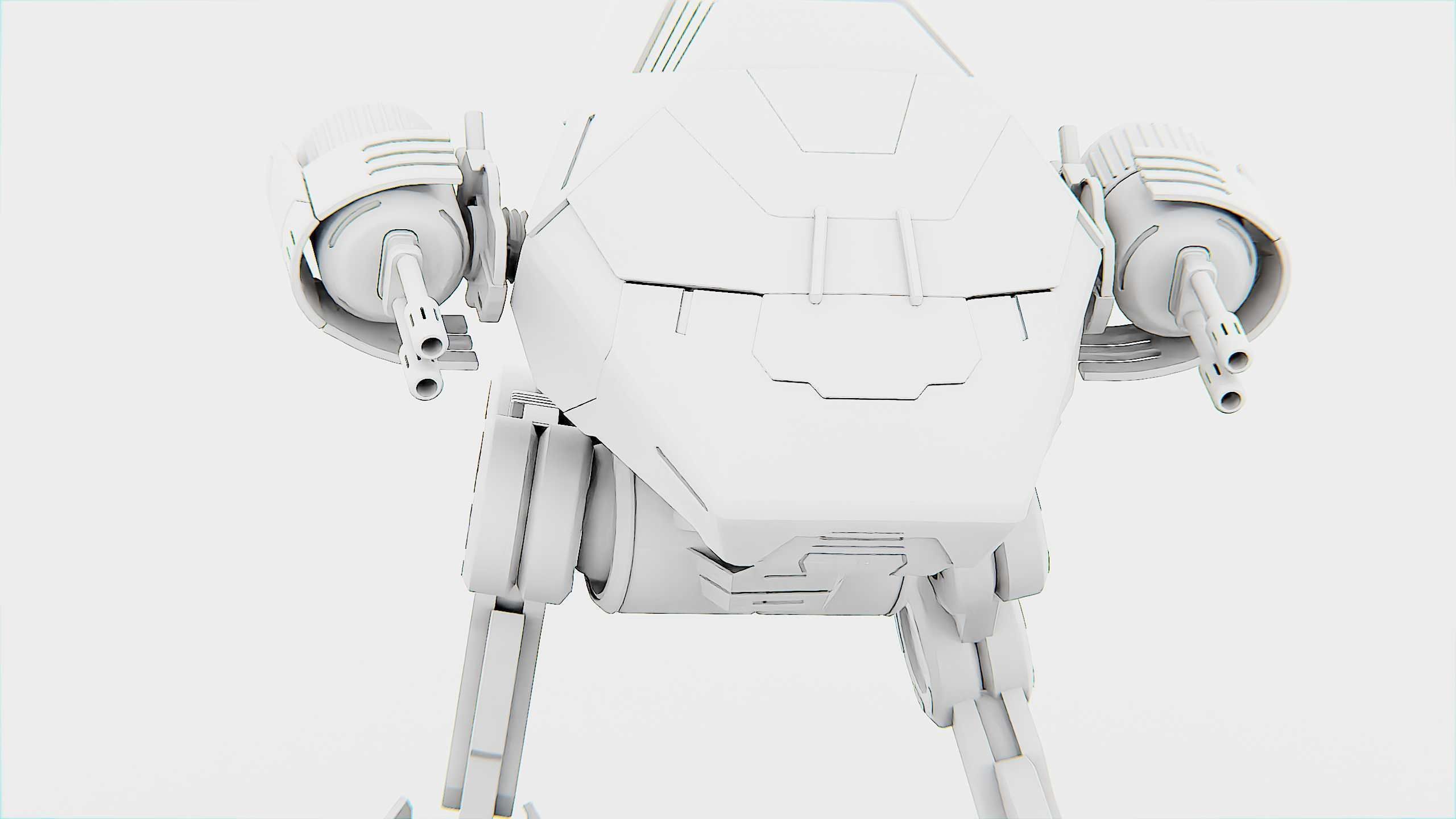 COMBAT DROID S-50 Rigged for Unreal Engine - Unity - MIXAMO  3D model_35