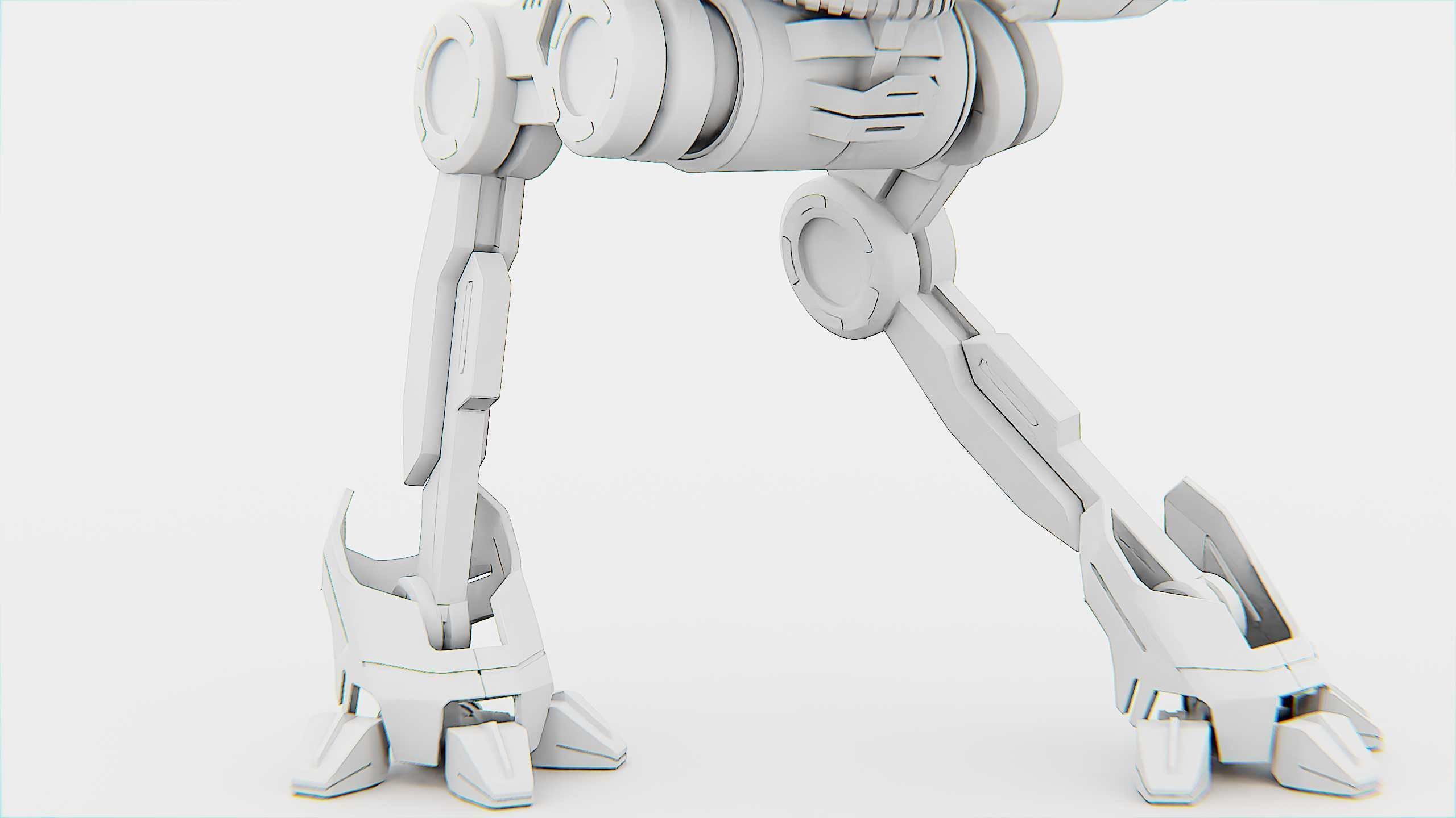 COMBAT DROID S-50 Rigged for Unreal Engine - Unity - MIXAMO  3D model_34