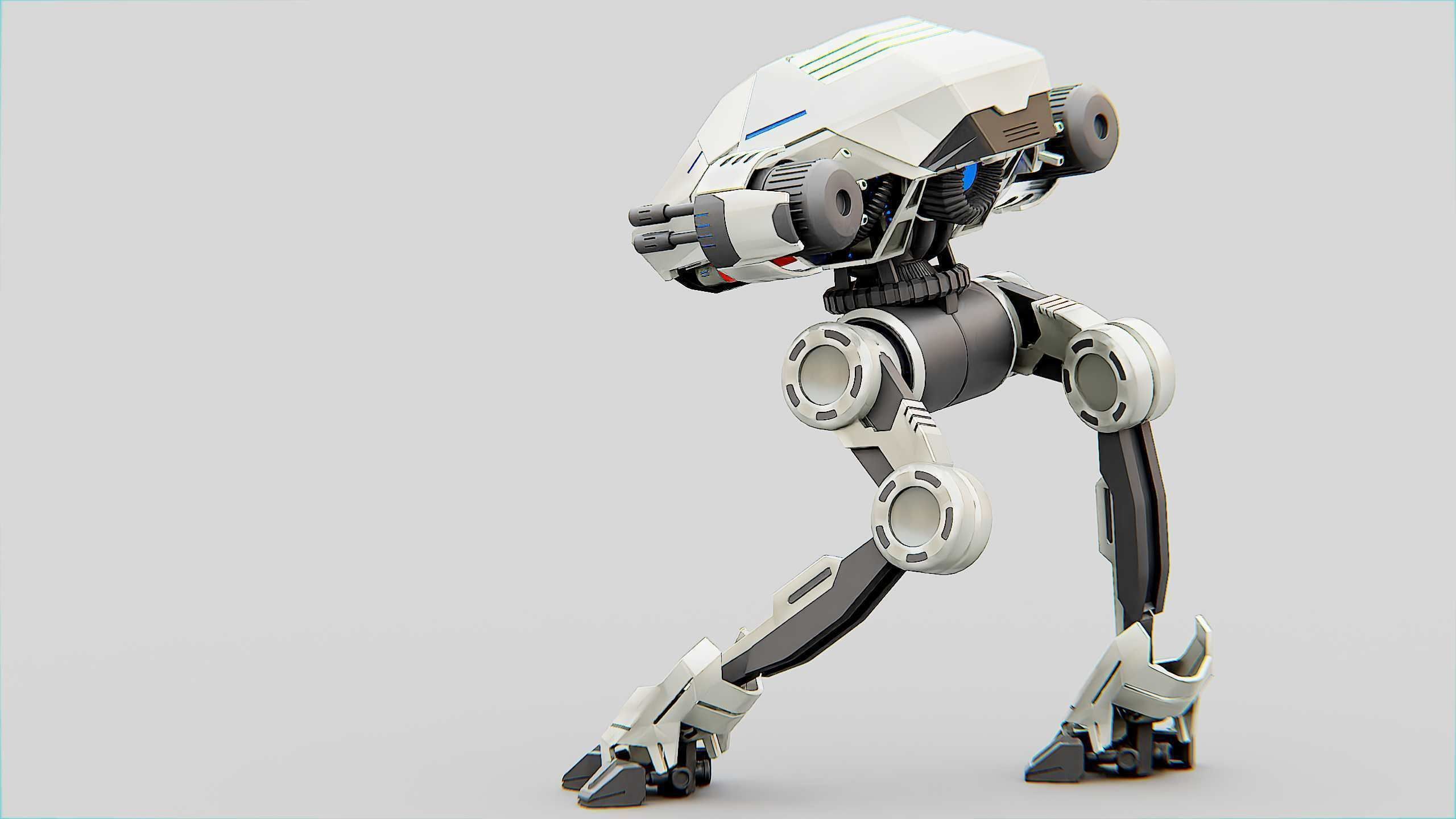COMBAT DROID S-50 Rigged for Unreal Engine - Unity - MIXAMO  3D model_9