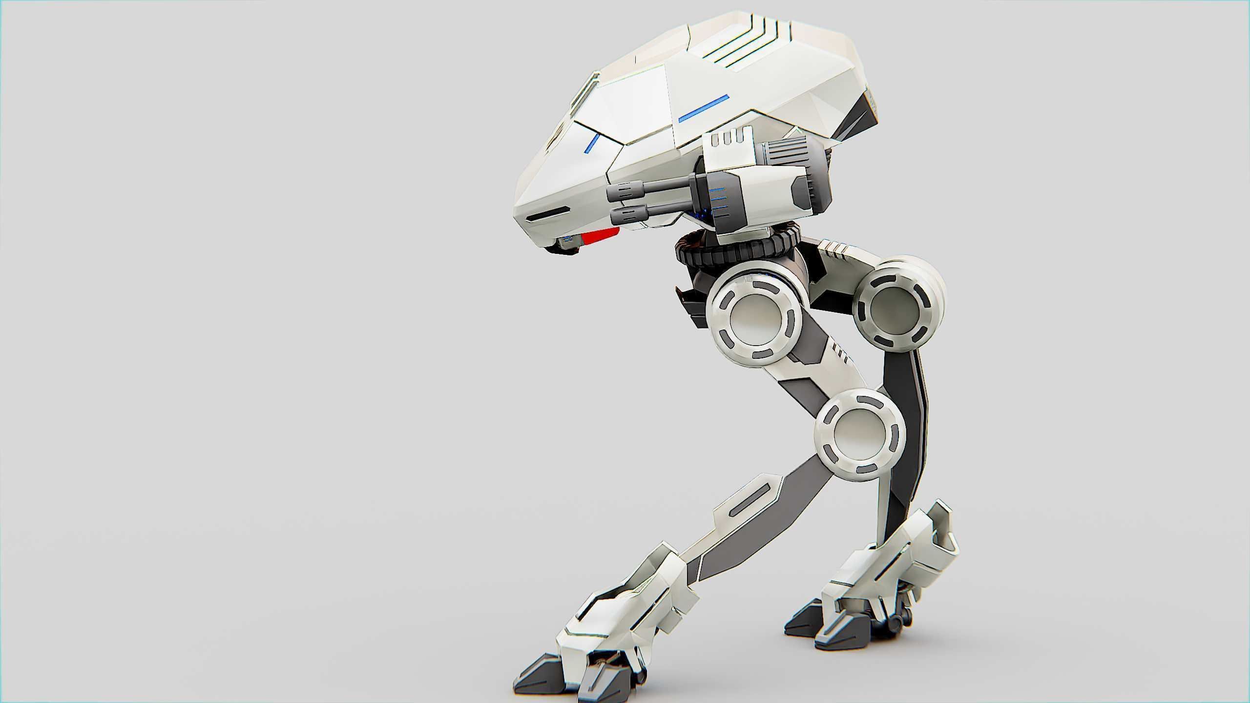 COMBAT DROID S-50 Rigged for Unreal Engine - Unity - MIXAMO  3D model_7