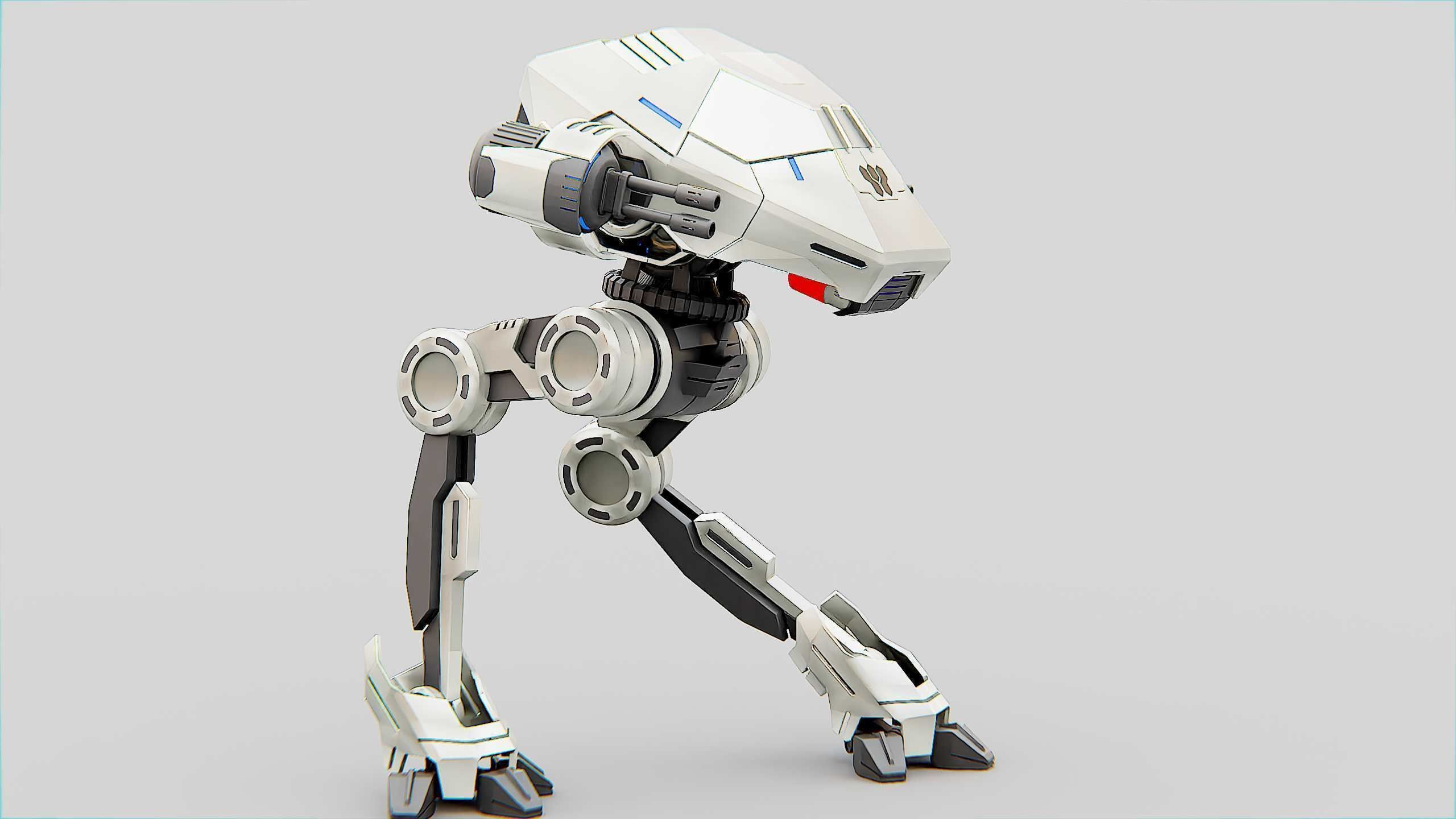 COMBAT DROID S-50 Rigged for Unreal Engine - Unity - MIXAMO  3D model_20
