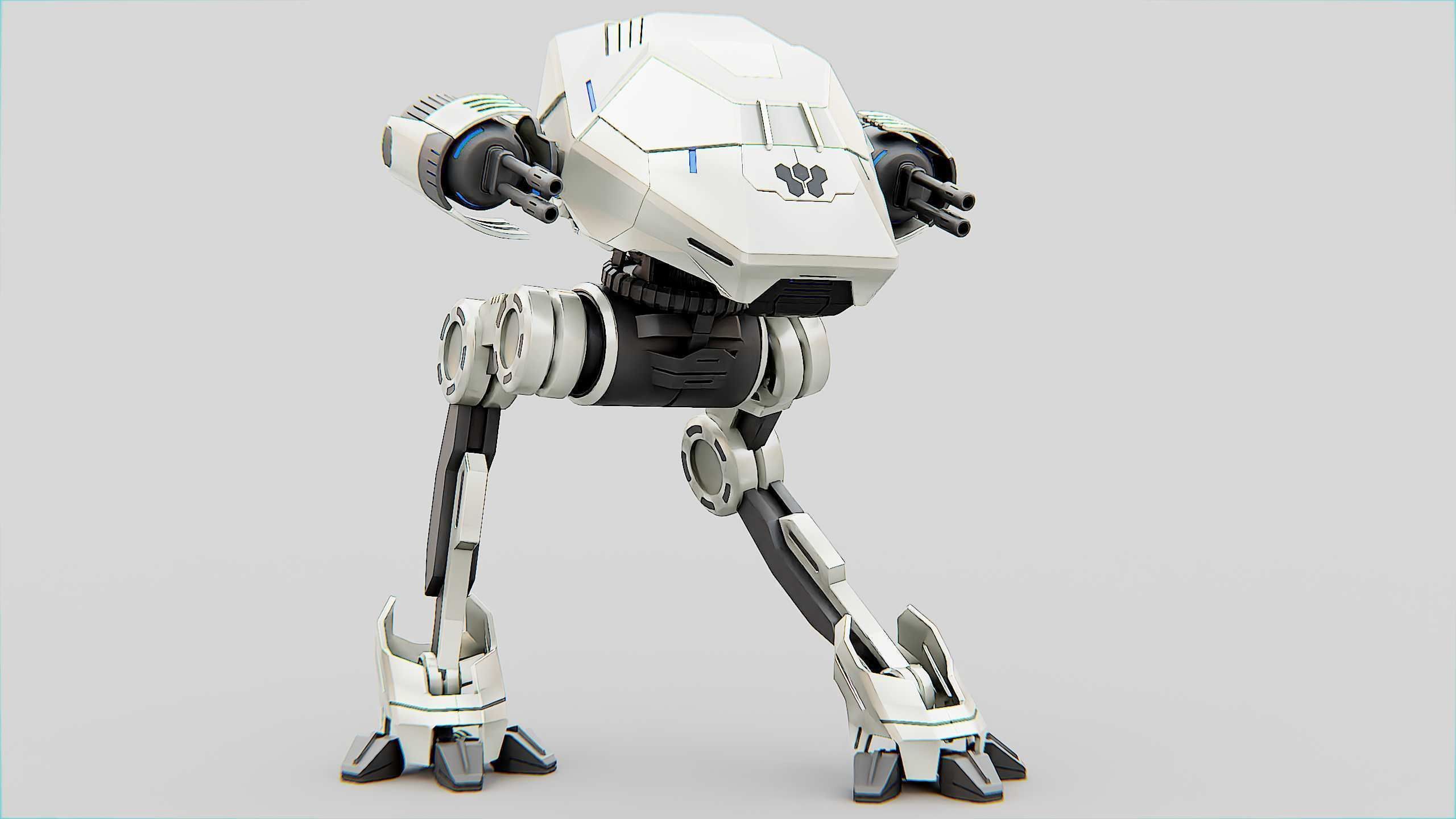 COMBAT DROID S-50 Rigged for Unreal Engine - Unity - MIXAMO  3D model_22