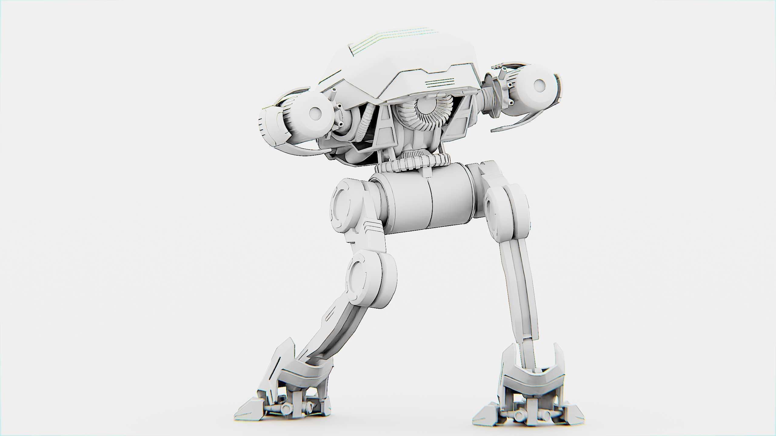 COMBAT DROID S-50 Rigged for Unreal Engine - Unity - MIXAMO  3D model_33