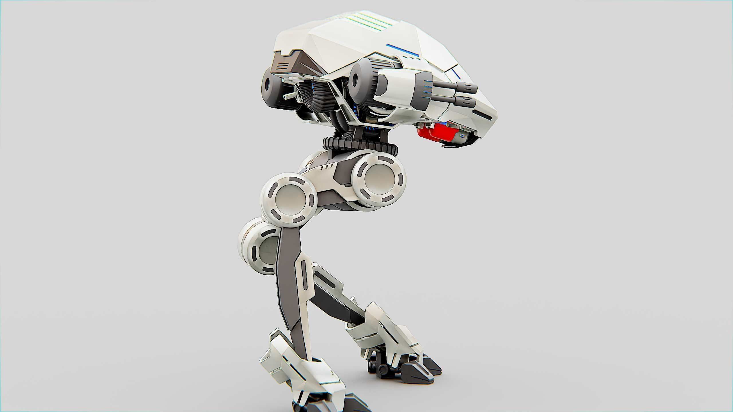 COMBAT DROID S-50 Rigged for Unreal Engine - Unity - MIXAMO  3D model_17